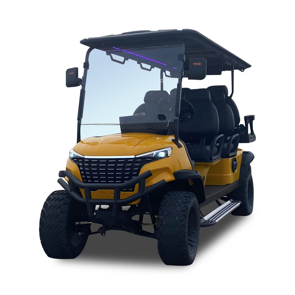 Multipurpose 4+2 Passenger Utility Golf Cart Electric Vehicle High Ground Clearance Golf Cart Multimedia Touch Screen Golf Cart