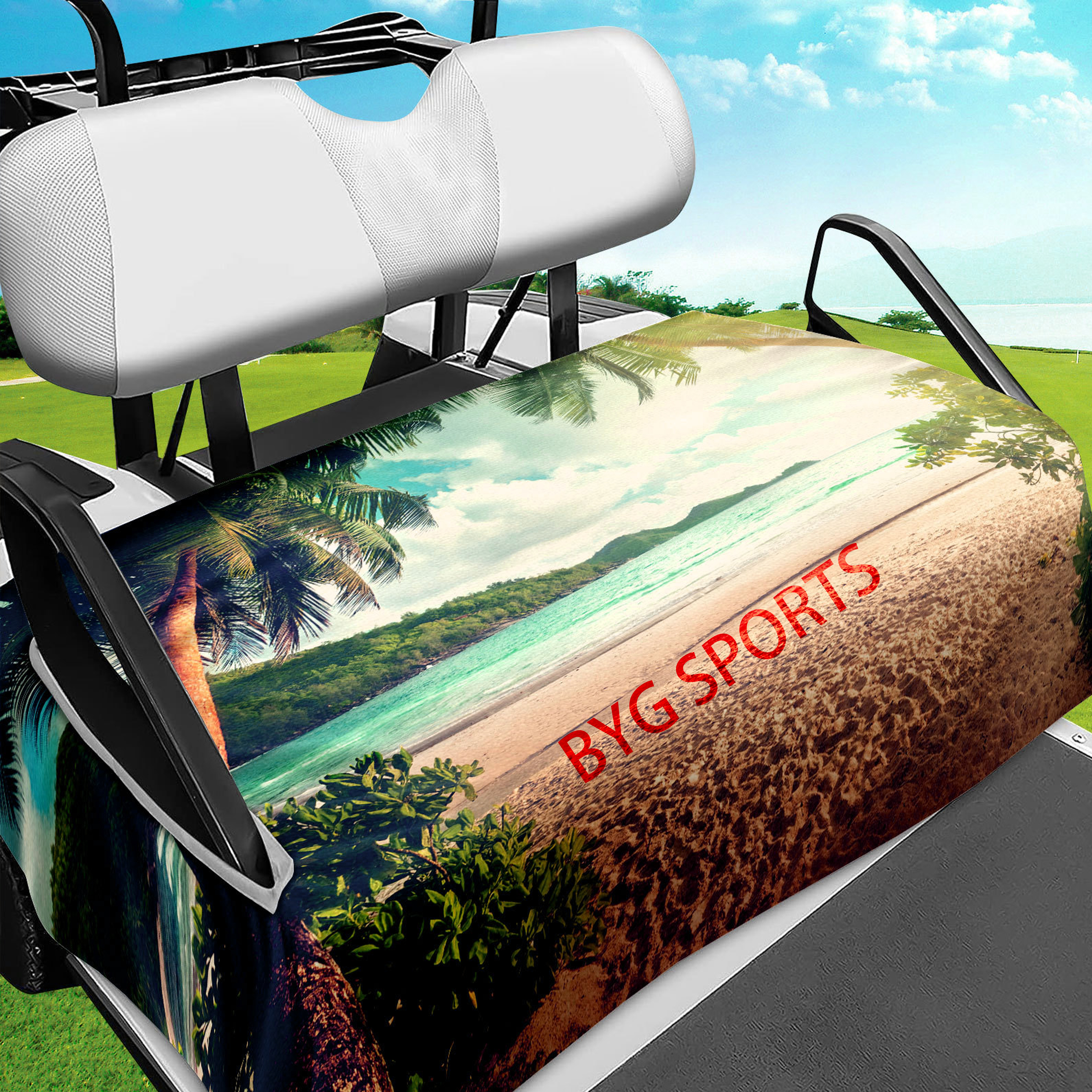 Summer Leaf Style Easy-to-Clean Golf Cart Seat Cover Quick Install Golf Cart Towel Blanket