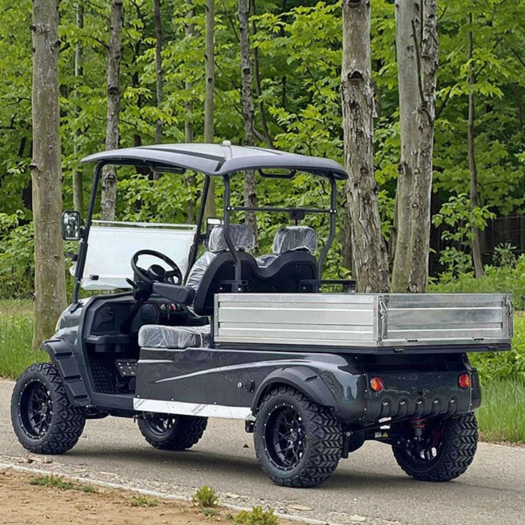 2-Seater Golf Buggy with Rear Cargo Bed Off-Road 4-Wheel Drive Golf Vehicle for Hunting &amp; Course Use Electric Fast Golf Cart