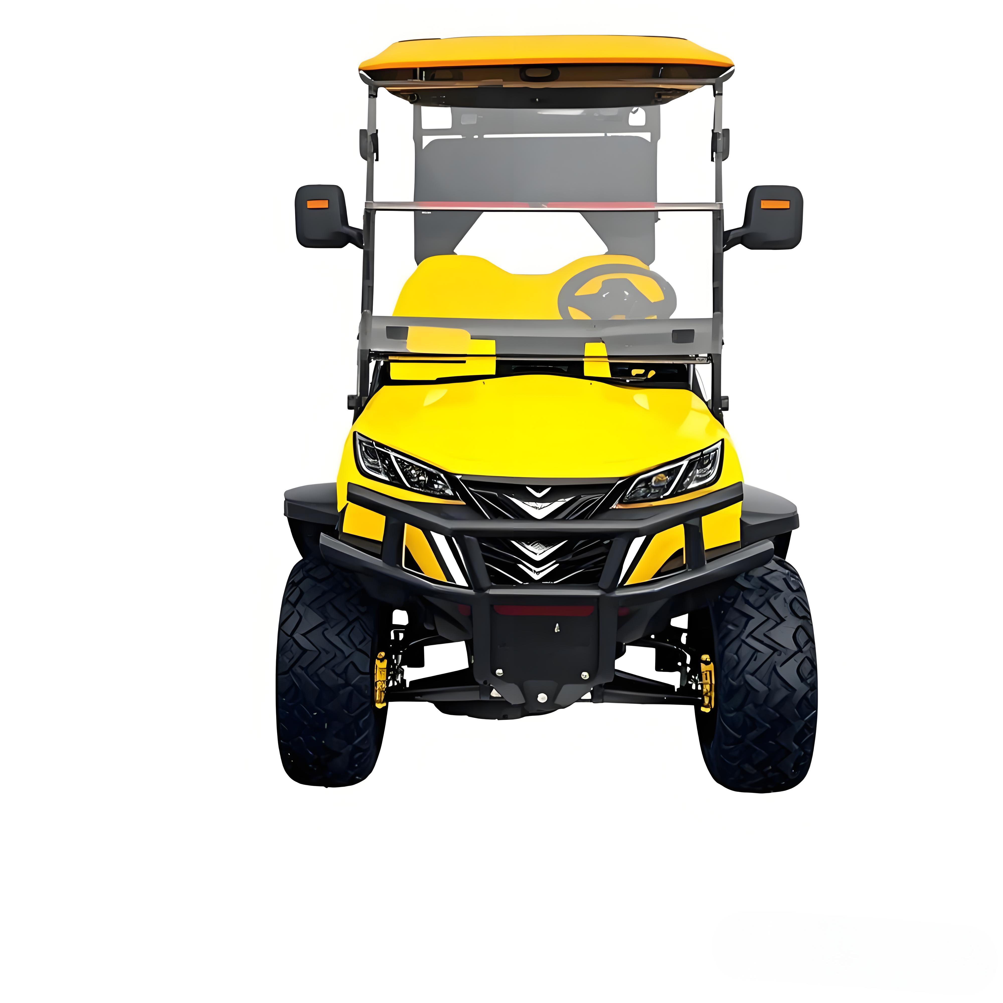 2025 Premium Yellow Parison All-Terrain Electric Golf Cart | 2 Seater for Offroad Adventures &amp; Resorts Beach and Golf Clubs