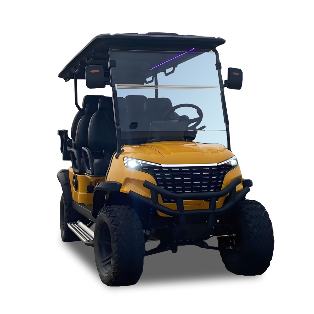 Multipurpose 4+2 Passenger Utility Golf Cart Electric Vehicle High Ground Clearance Golf Cart Multimedia Touch Screen Golf Cart