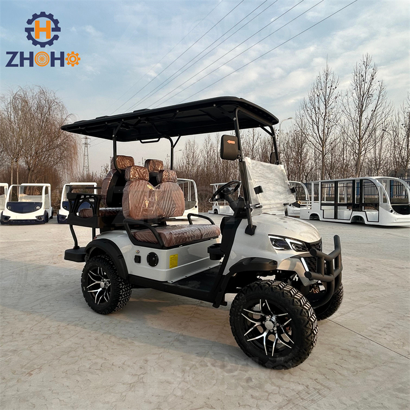 Luxury 4-seater Off-road 4x4 Electric Golf Cart Sightseeing Club Vehicle 72V Lithium Battery Solar-powered Golf Carts