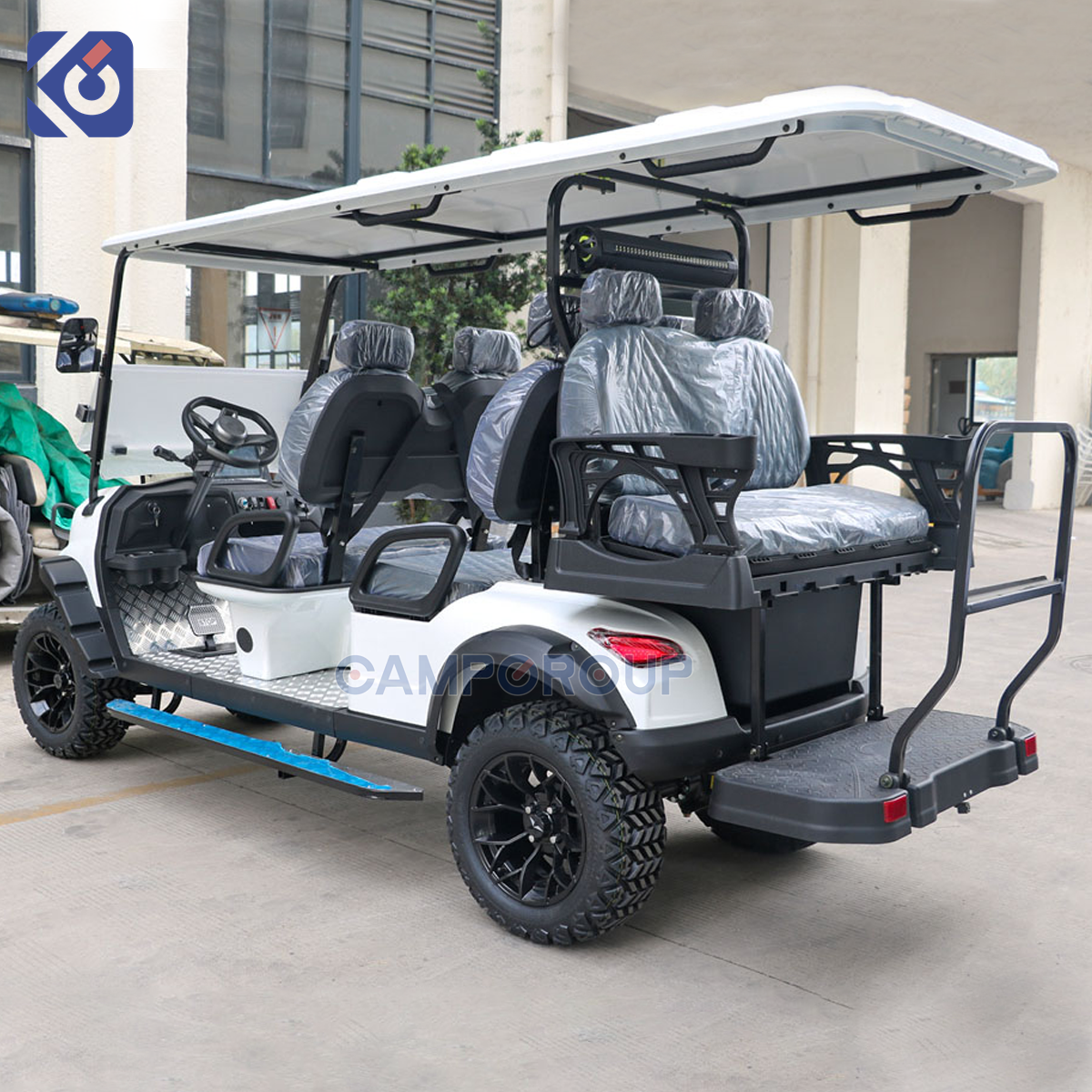 CAMP Cheap Off-Road 6 Seater Golf Cart 72V Lithium Electric Sightseeing Golf Car for Resort