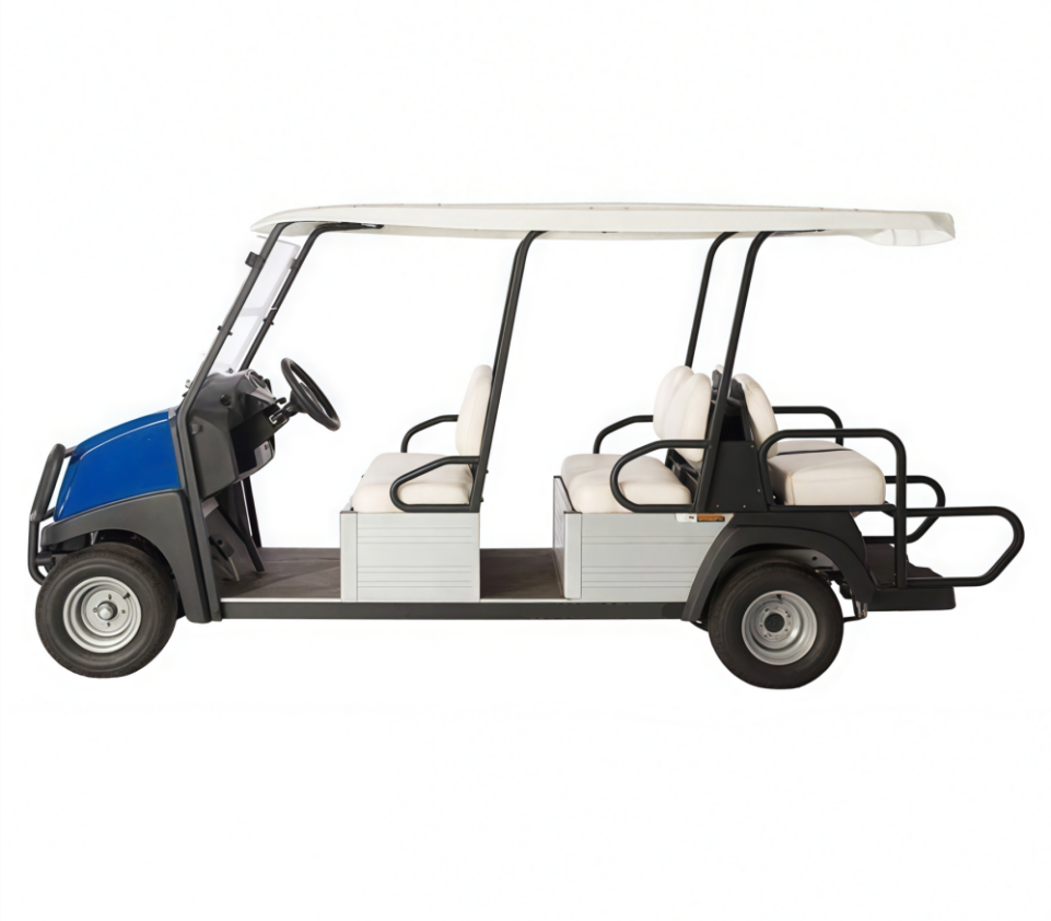 48V Transporter Utility Vehicle - 6 Seater Golf Cart , 92-95% Charging Efficiency Customizable Cargo Bed