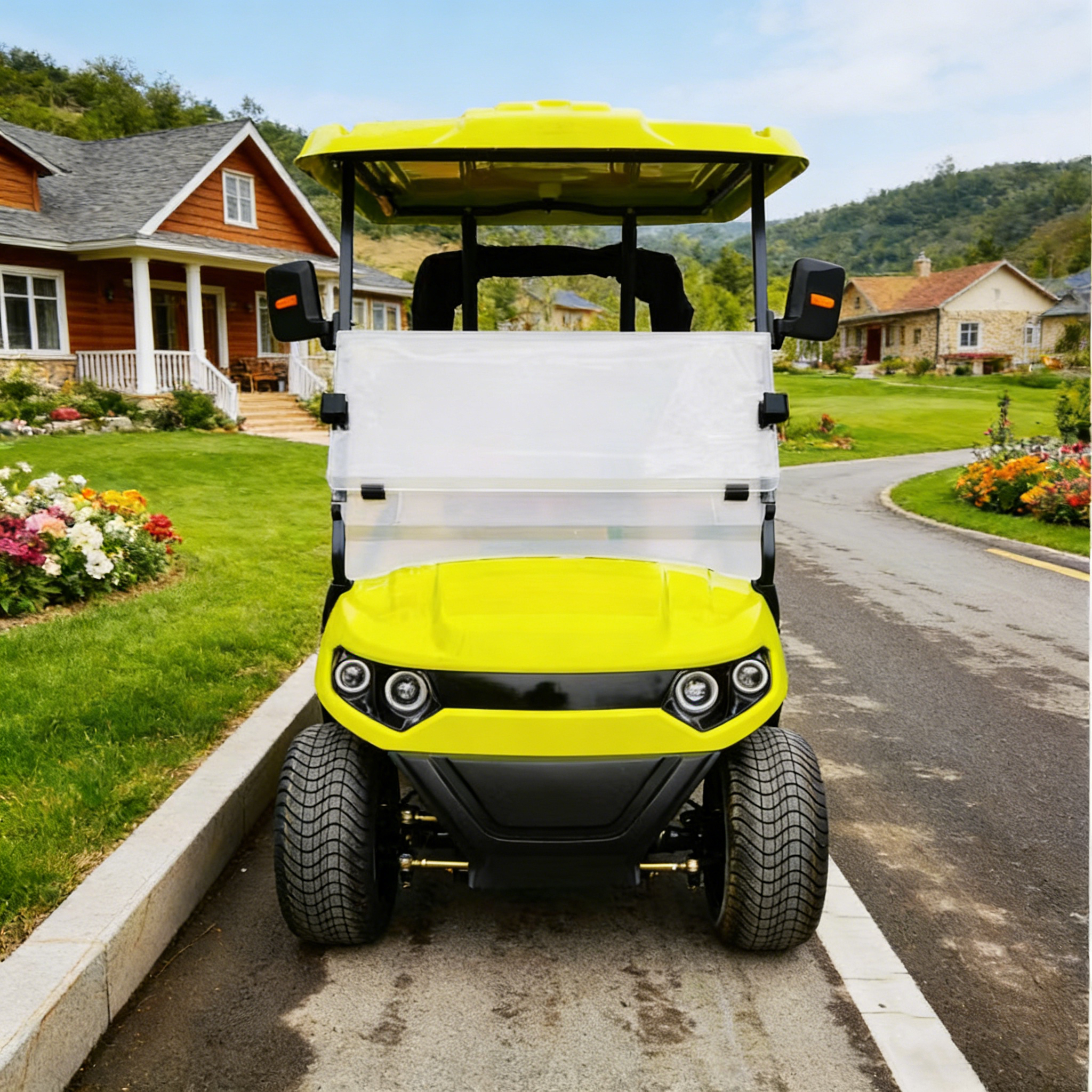 Customized 2-Seater Golf Cart for Country Club Airport Tourist 2 Seats Golf Buggy Lithium Battery Free Maintenance Long Range