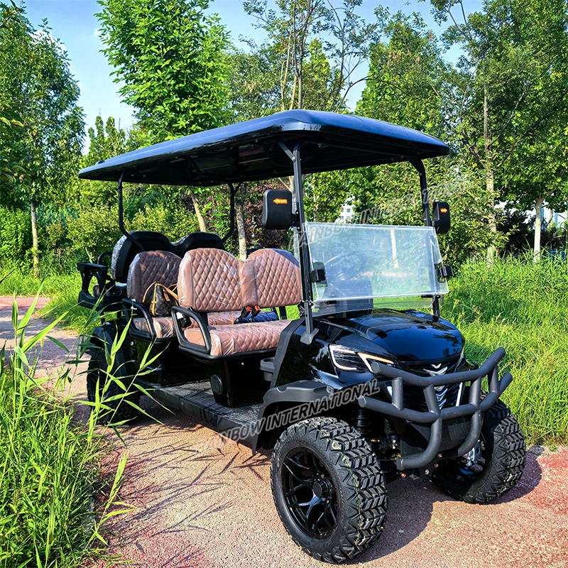 Smart 4-Seater Electric Golf Cart with 9" Touchscreen Backup Camera Bluetooth Street Legal LSV 48V LiFePO4 Lithium 5kW AC Motor