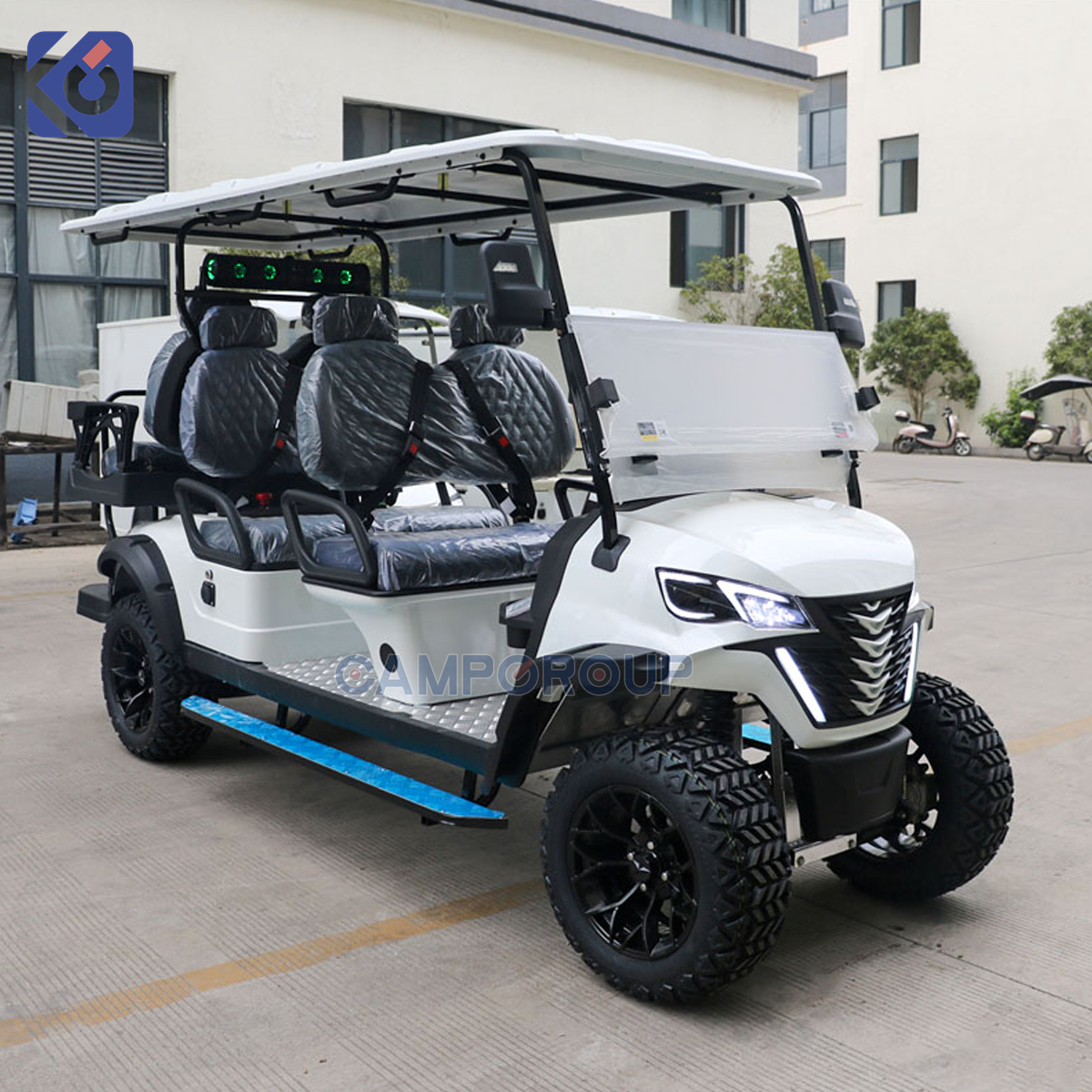 CAMP Cheap Off-Road 6 Seater Golf Cart 72V Lithium Electric Sightseeing Golf Car for Resort