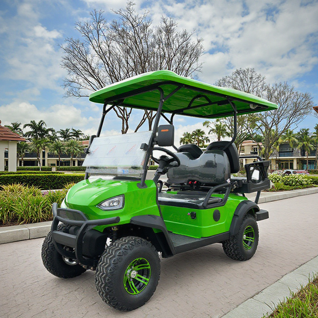 Practical and High-quality 4-seater 48V/ 60V / 72V Electric Golf Cart, Equipped with Foldable Seats and Golf Course Ice Baskets