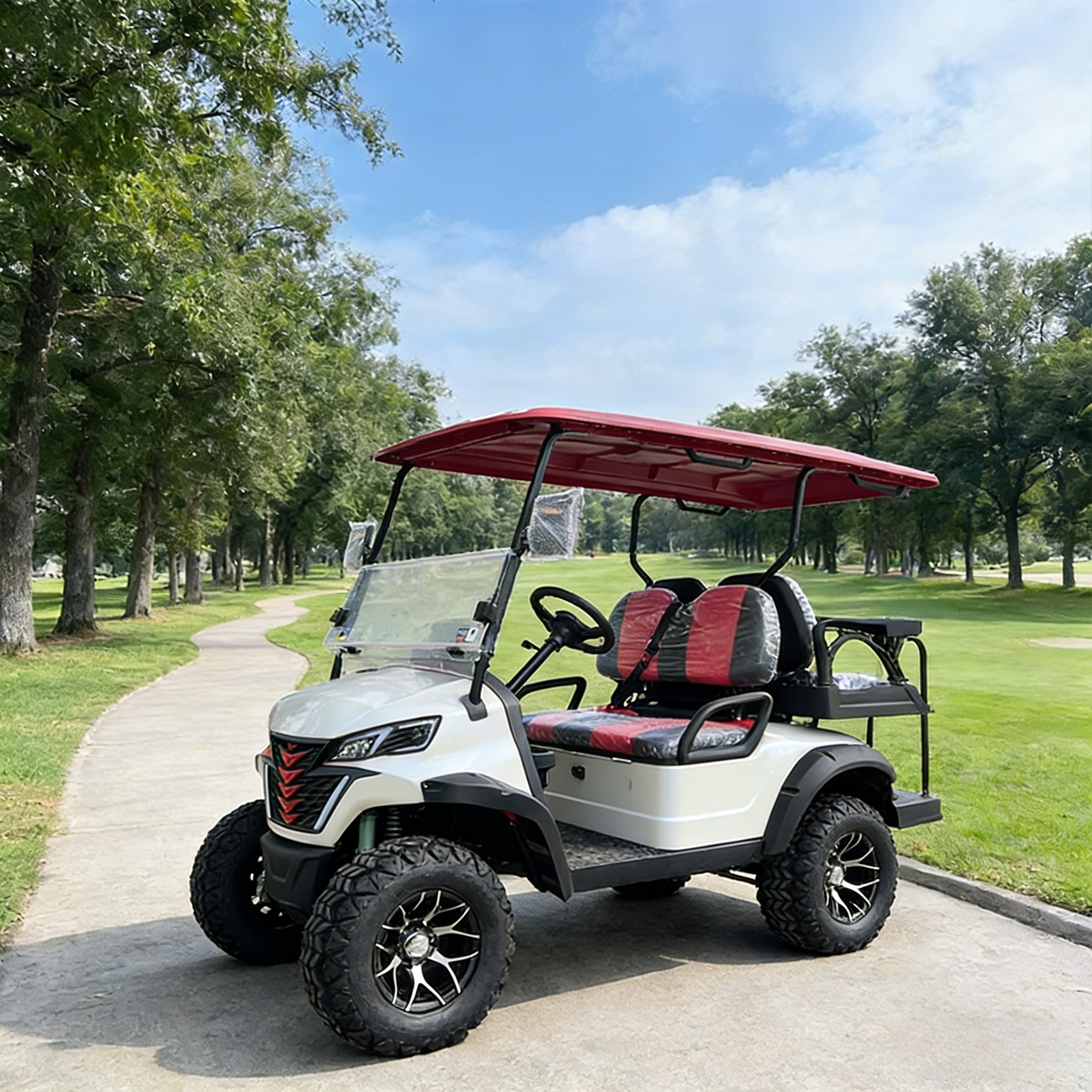 WOLAN Original Factory 4 Seater Utility Golf Cart with Heavy Load Capacity and Storage for Industrial