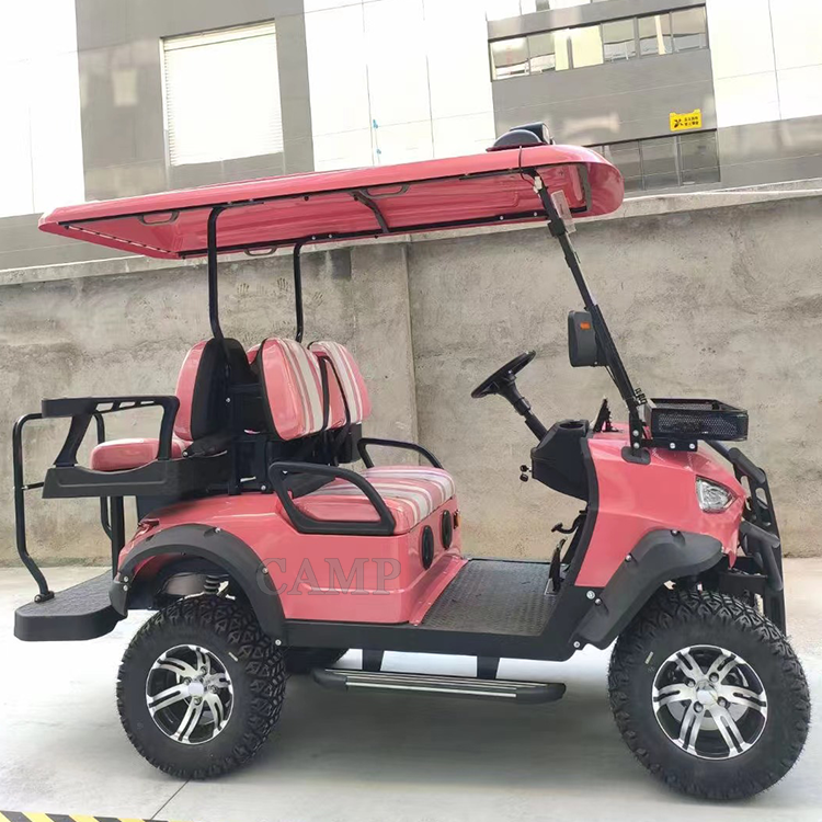 CAMP Pink 72v 5kw Electric Mobility Scooter Club Cars for Sale Lithium Commercial Off Road Luxury 4 Seats Golf Cart