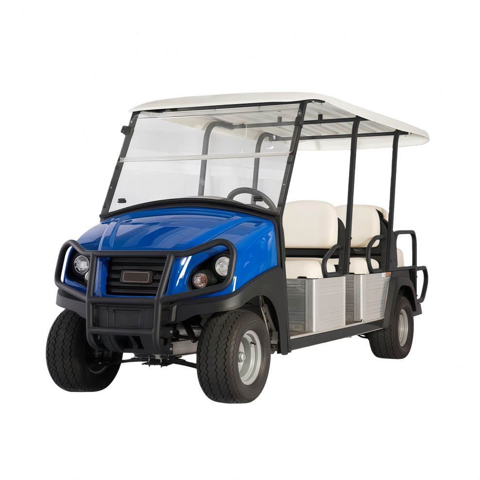 48V Transporter Utility Vehicle - 6 Seater Golf Cart , 92-95% Charging Efficiency Customizable Cargo Bed