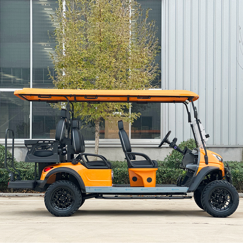 CE Arrived Luxury Electric Golf Buggy 6-Seater Club Cart AC Motor Road Tires for Hunting Lithium Battery 48V 70 Km/h 70-90km