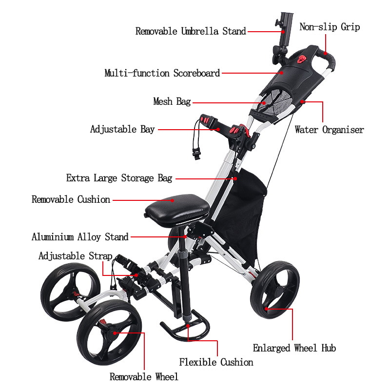 Foldable Golf Cart with Seat