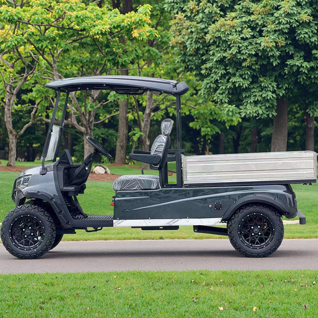 2-Seater Golf Buggy with Rear Cargo Bed Off-Road 4-Wheel Drive Golf Vehicle for Hunting &amp; Course Use Electric Fast Golf Cart