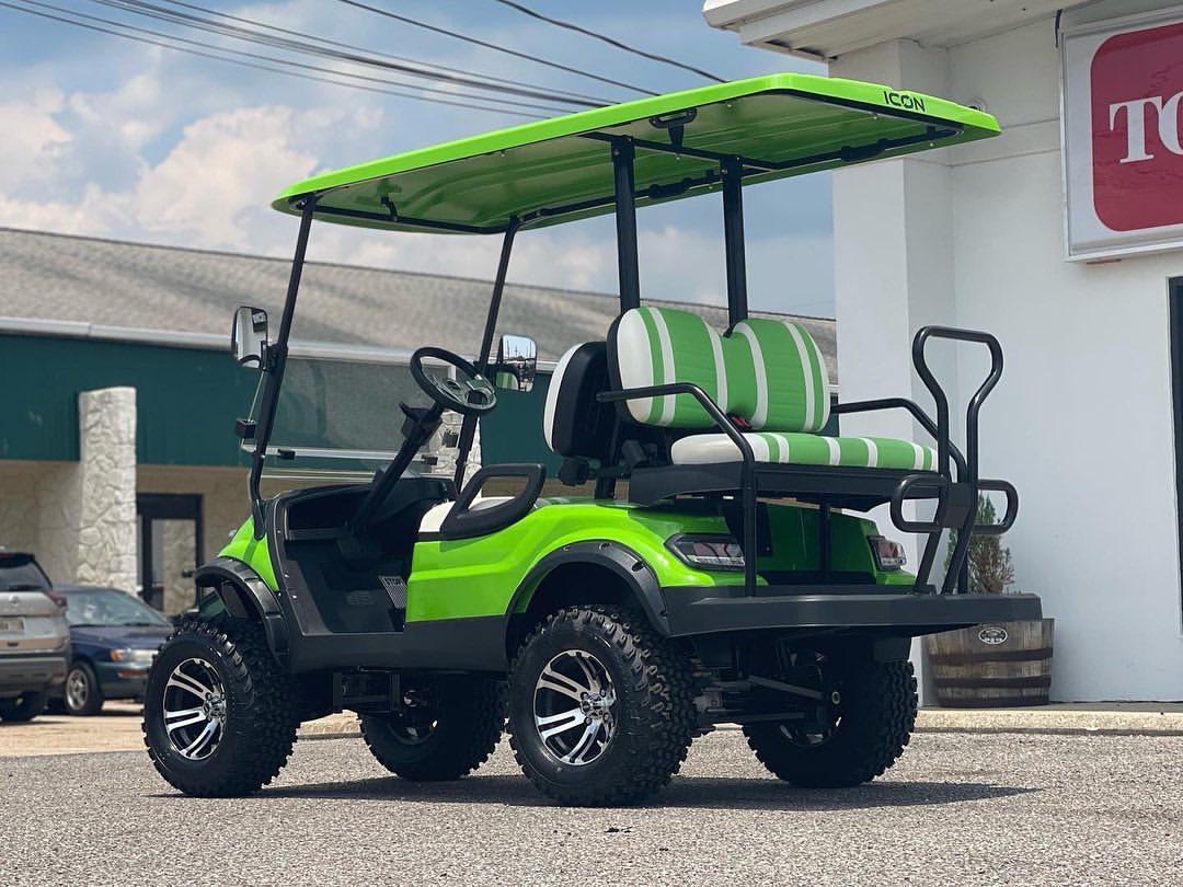 Affordable Original Green 4 Seater Electric Golf Cart With Roof And Off Road Tires