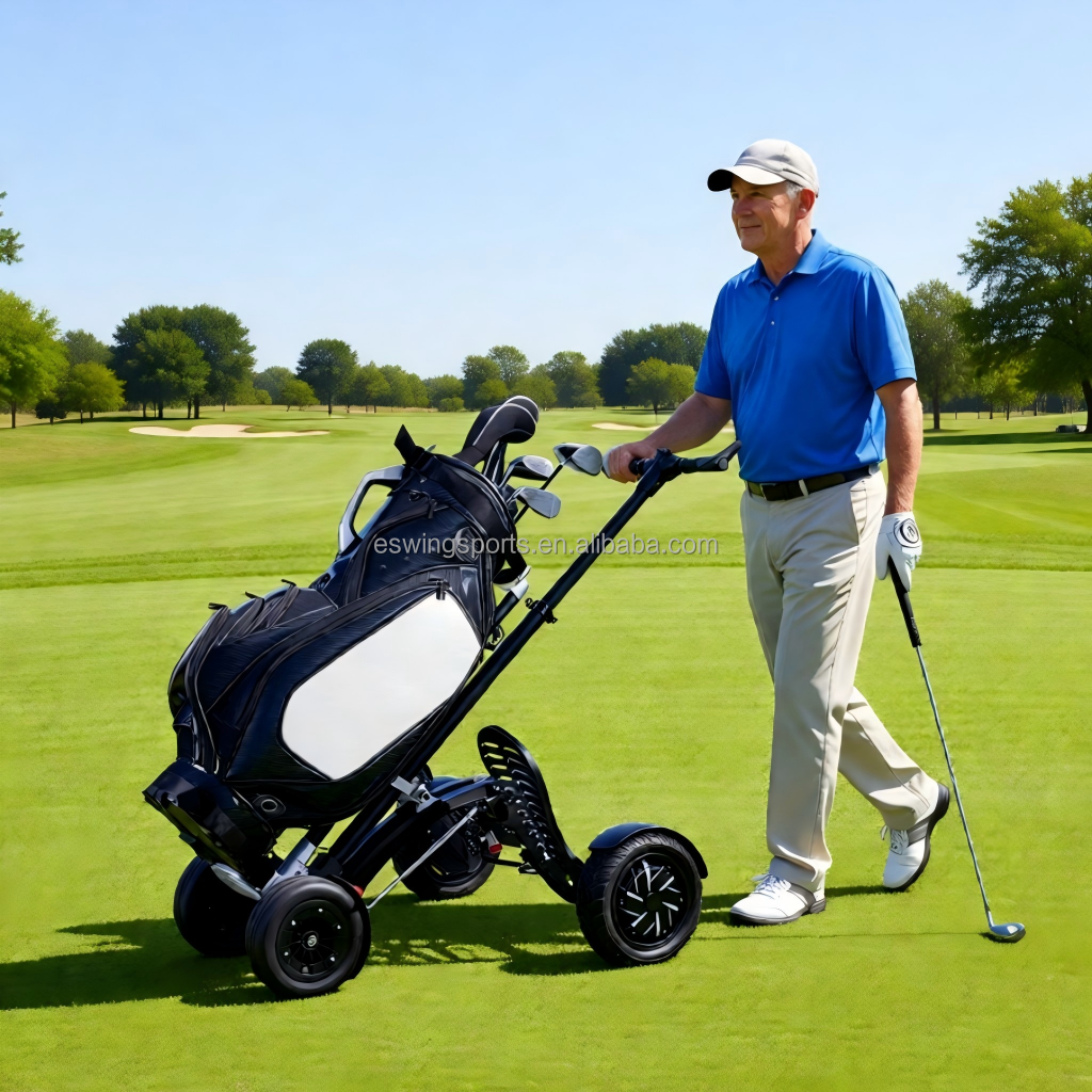 For 2026 4 Wheel Portable 2-in-1 Electric Golf Cart &amp; Scooter Smart Golf Buggy with Quick-Release Lithium Battery Aluminium