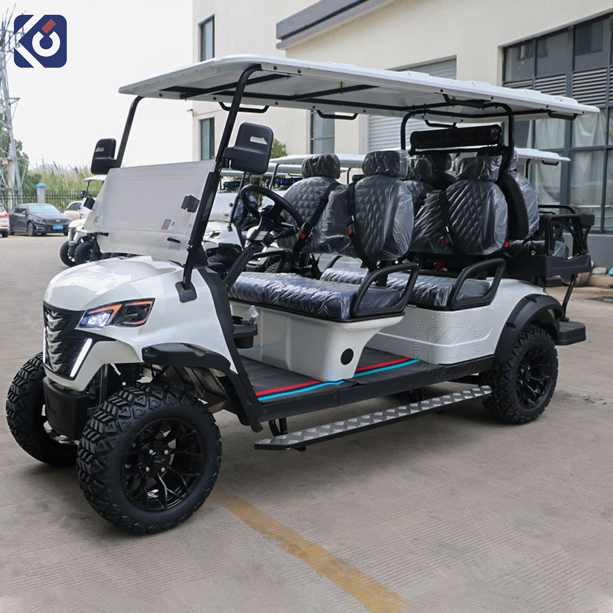 CAMP Cheap Off-Road 6 Seater Golf Cart 72V Lithium Electric Sightseeing Golf Car for Resort