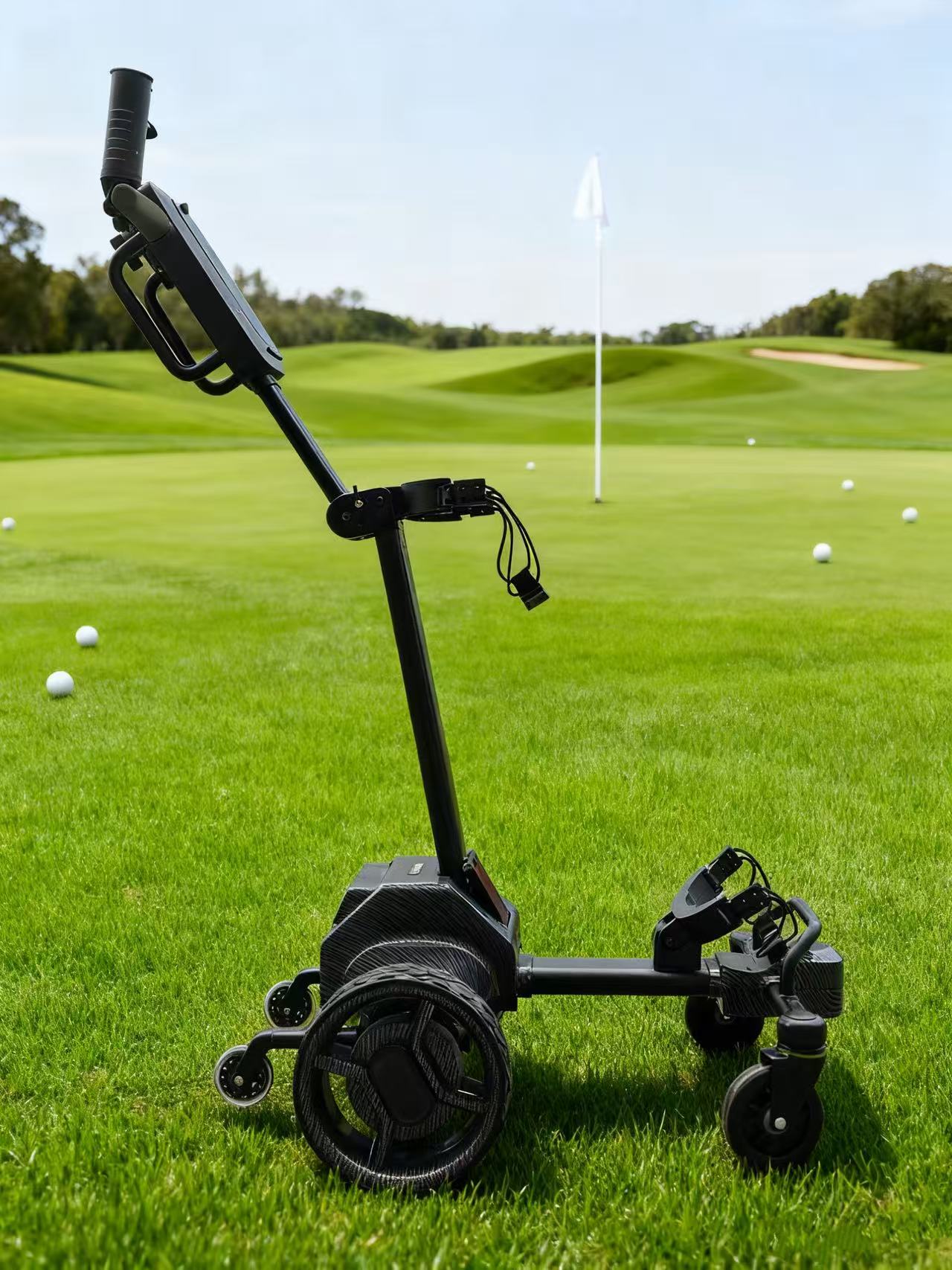 Unique Features 5 Modes Strong Climbing Ability Intelligent Auto Balancing System Follow Me Golf Trolley