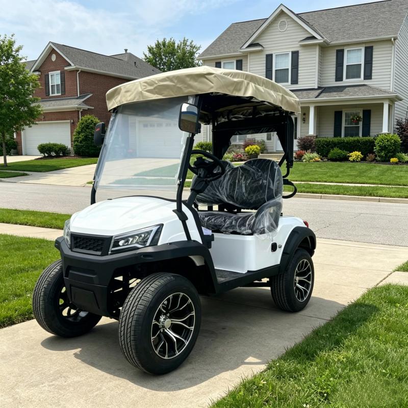 Luxury 2 Seat Electric Golf Cart 72V Lithium Battery AC Motor 2 Passenger Resort Vehicle Elegant Sightseeing Street Legal Car