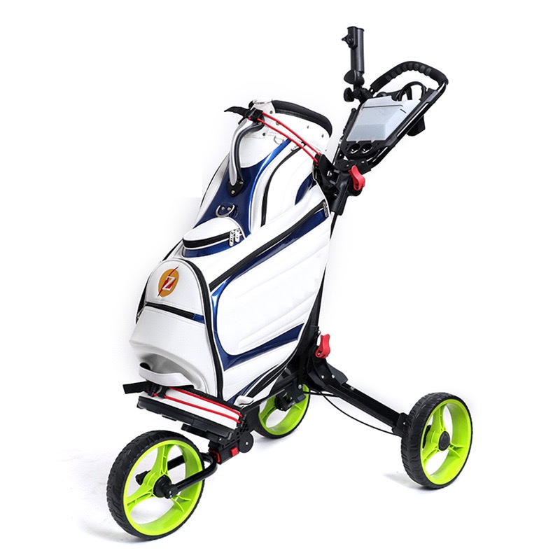 Quick Easily Foldable Electric 3 Golf Cart Trolley Wholesale China Bags Max Silver USB Set Umbrella Cup Accessory Push 4