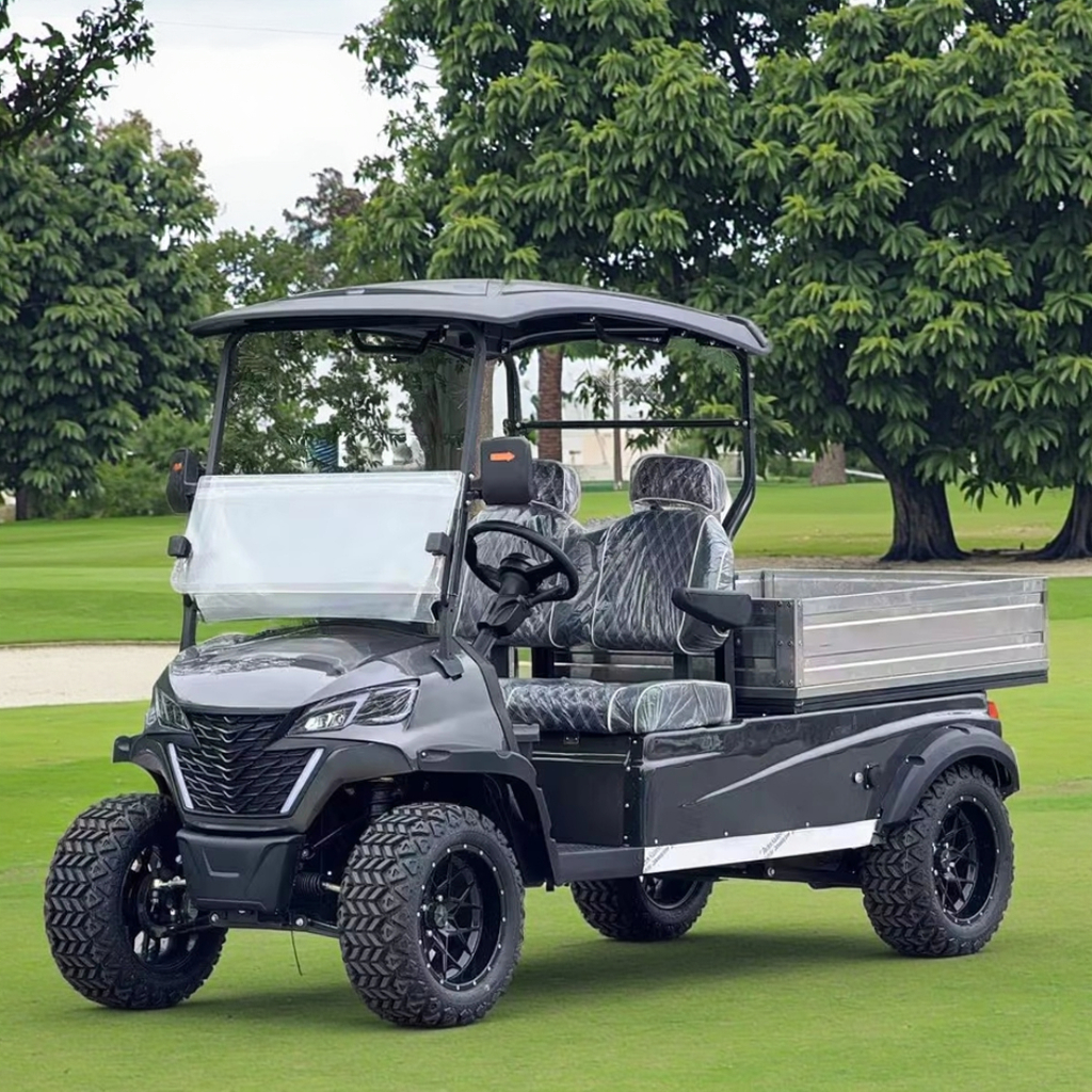 High-end Custom All Terrain Four-wheel Golf Hunting Car 2 Seater 72V Lithium Battery 4x4 Electric Golf Cart With Side Step