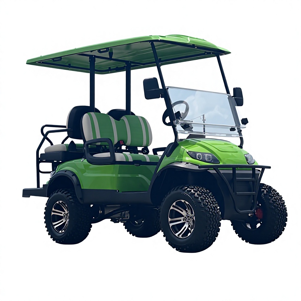 Affordable Original Green 4 Seater Electric Golf Cart With Roof And Off Road Tires