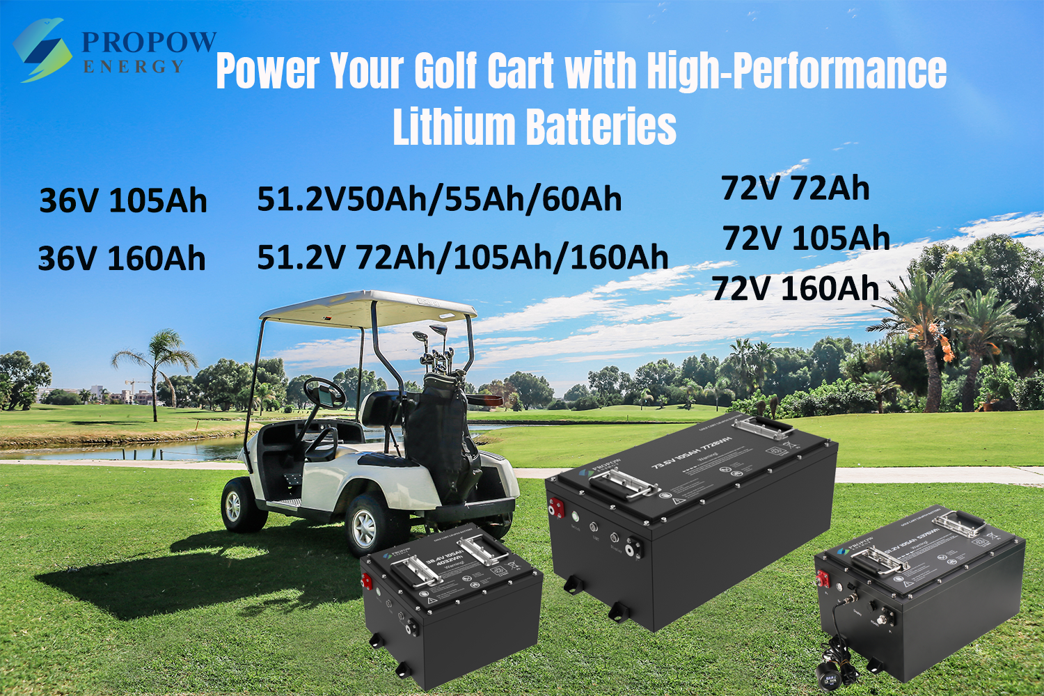 Cutting Technology Flexible Dimension 51.2V Lithium Golf Cart Battery 51.2v 105ah 51.2v 60ah Golf Cart Battery