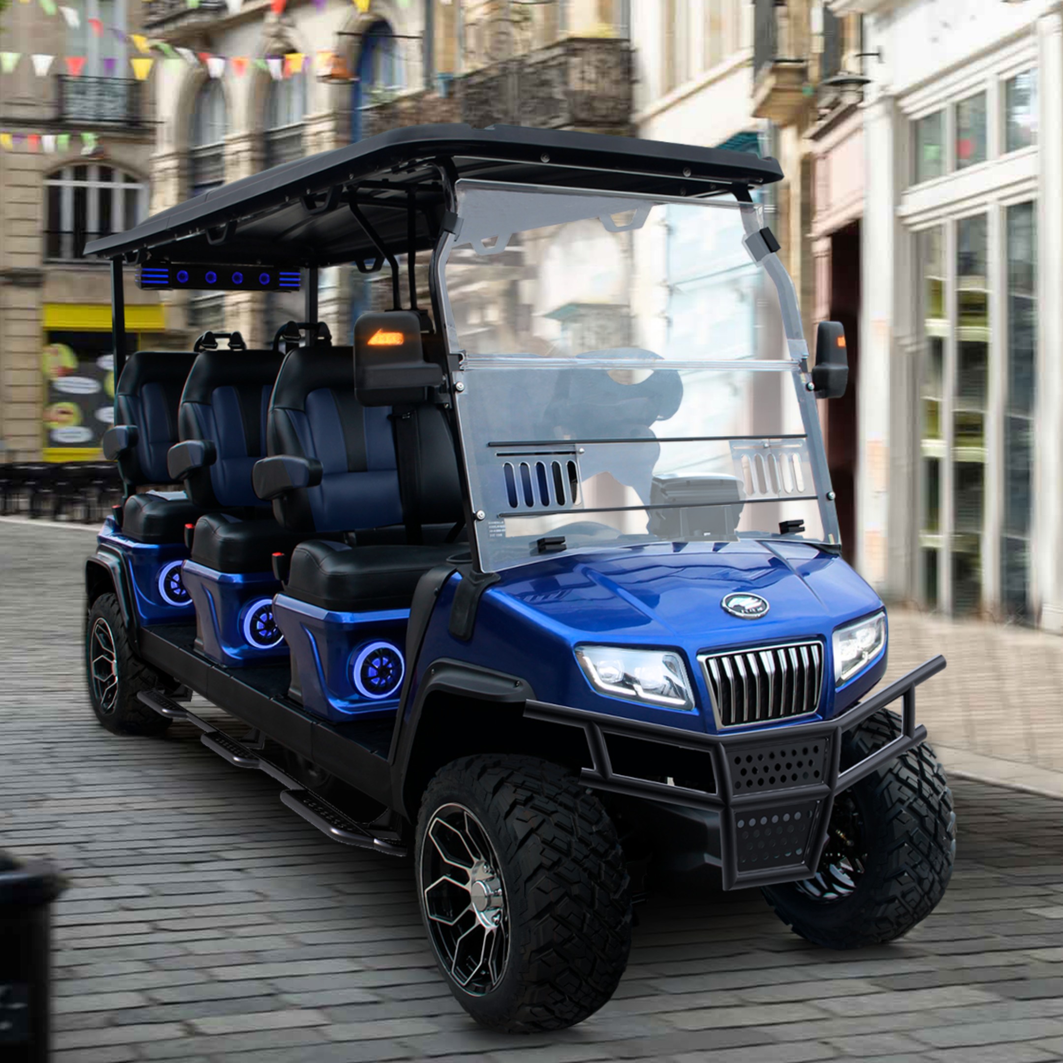 HDK Maverick 6 Plus Premium Lithium Golf Cart 6 Seat Forward Layout for Commercial Fleet