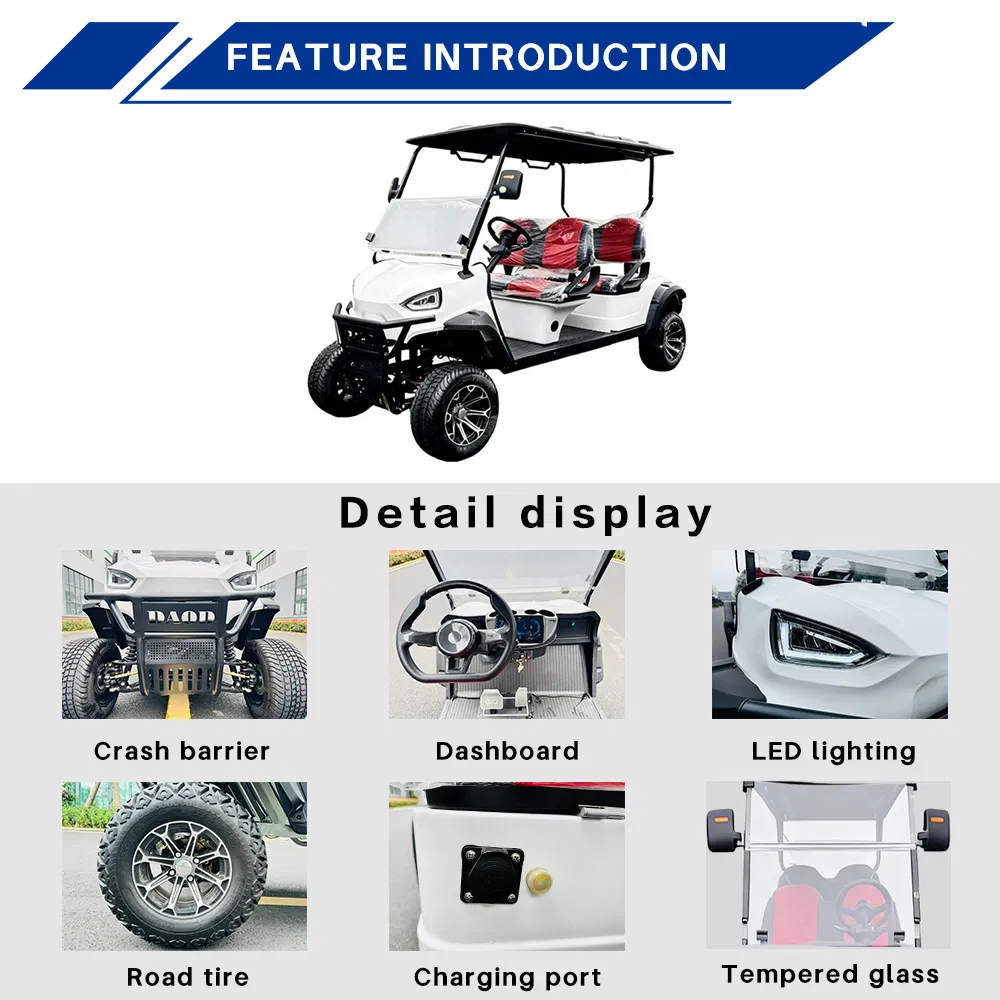 Daod Luxury 4 Seater Golf Cart with Premium Leather Seats and LED Display
