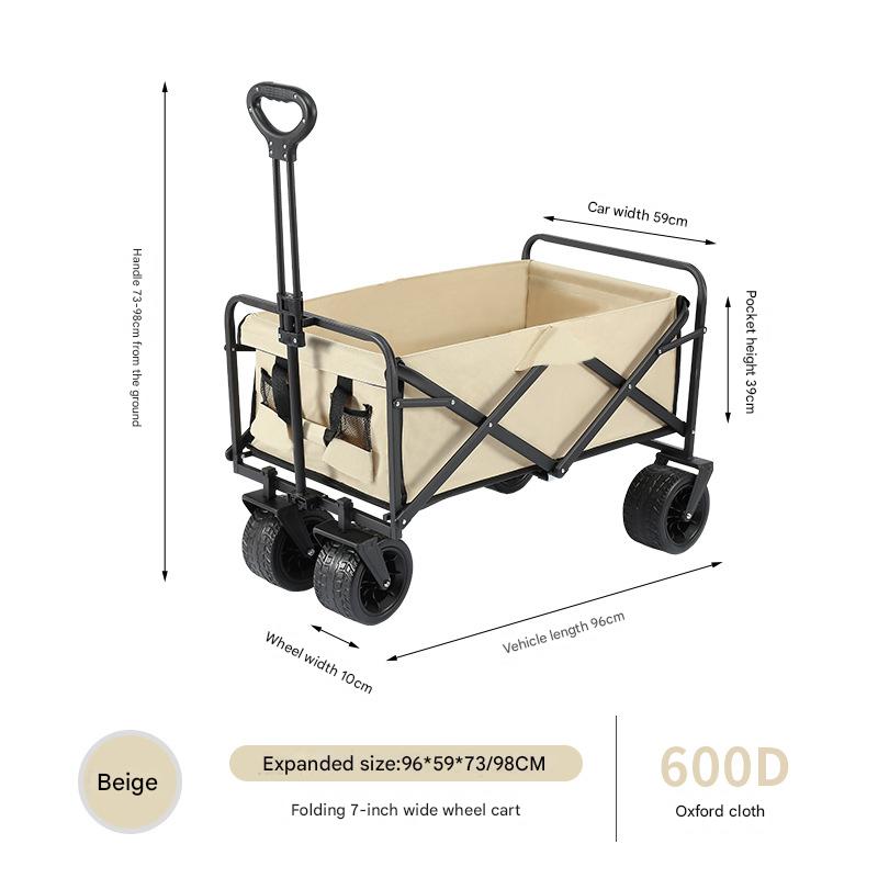 Heavy-Duty Folding Camping Collapsible Golf Cart Comfortable Stainless Steel Sand Beach Wagon Stroller Big Wagon Cart