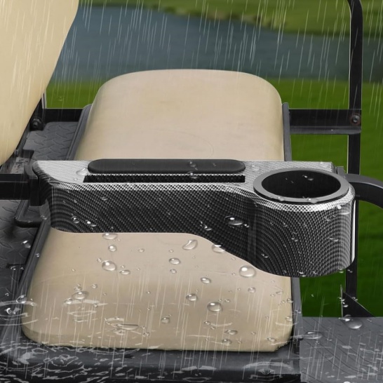 Golf Cart Accessories Black Golf Cart Rear Seat Cushioned Arm Rest with Cup Holder Set Fits All Club Car EZGO Yamaha Carts