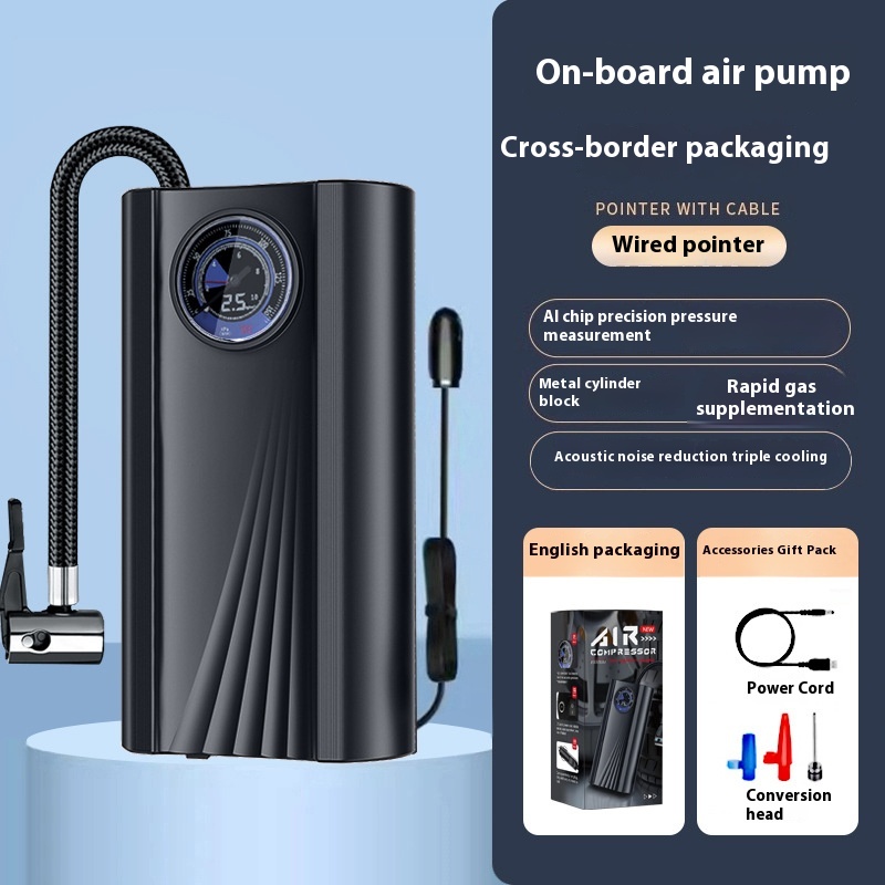 Portable 12V DC Plug-In Electric Car Air Pump 2000mAh Digital Tire Inflator With Tire Pressure Monitor Box Packing