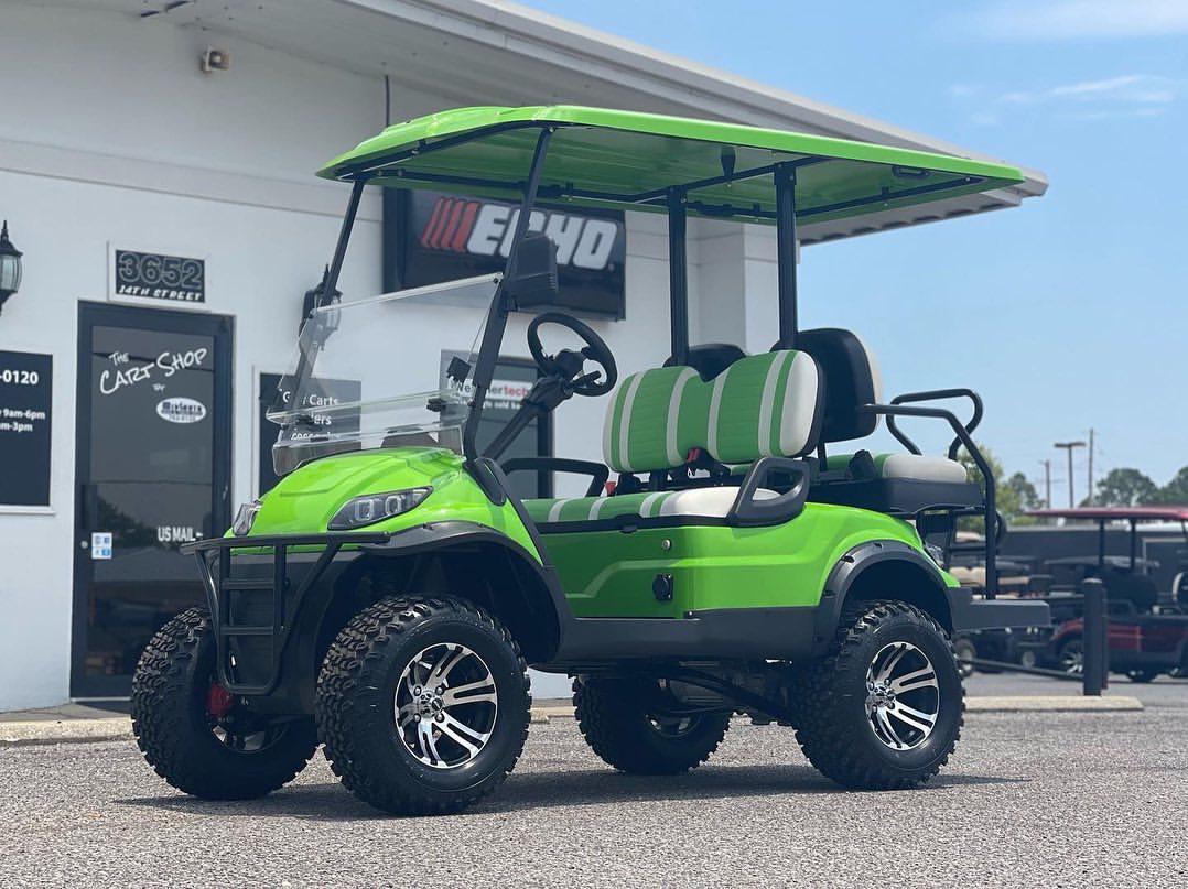 Affordable Original Green 4 Seater Electric Golf Cart With Roof And Off Road Tires