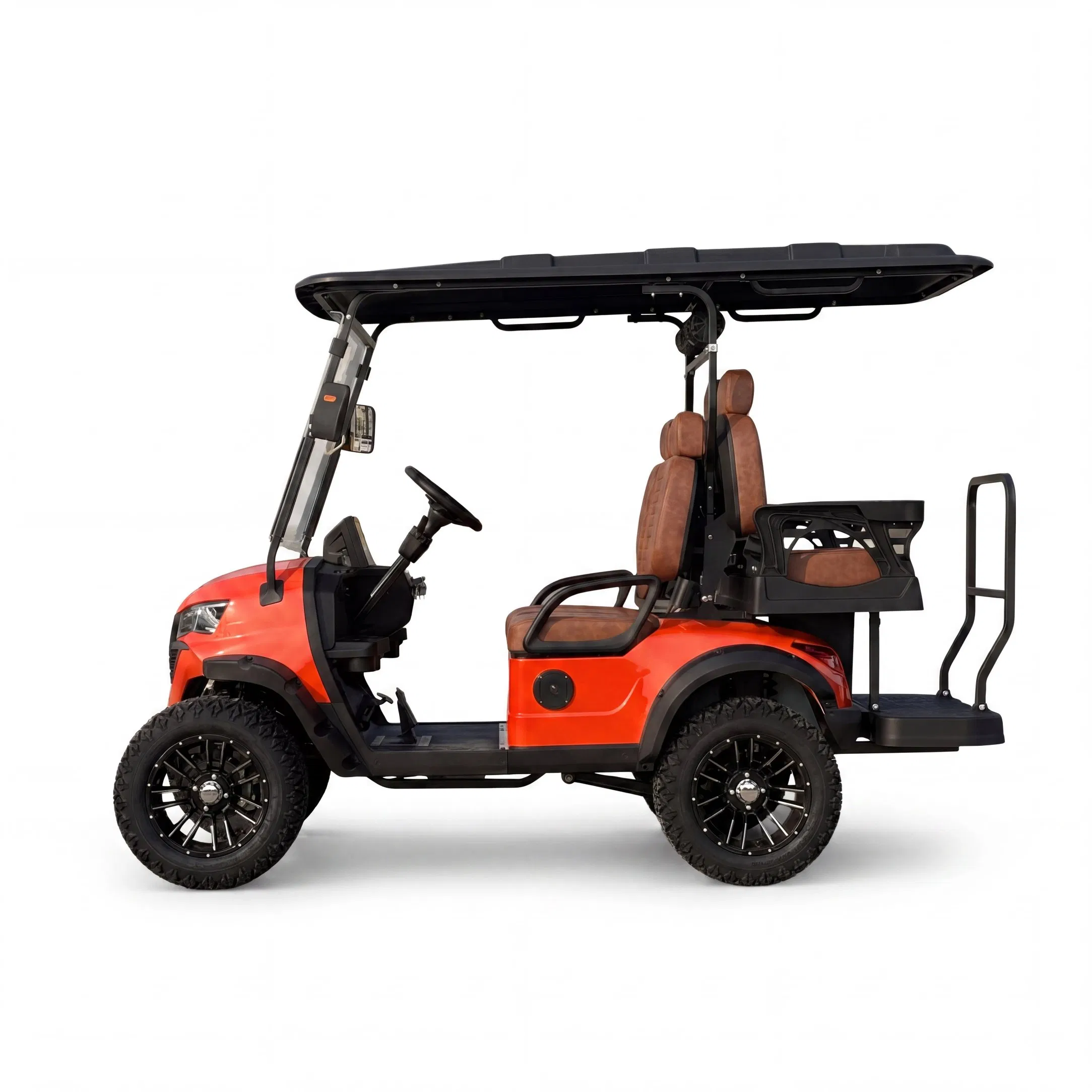 Premium Heavy-Duty Four Seat Electric Red Durable Design Long Range Shock Absorption Courses off-Road Adventures Comfortable Seating Golf Cart