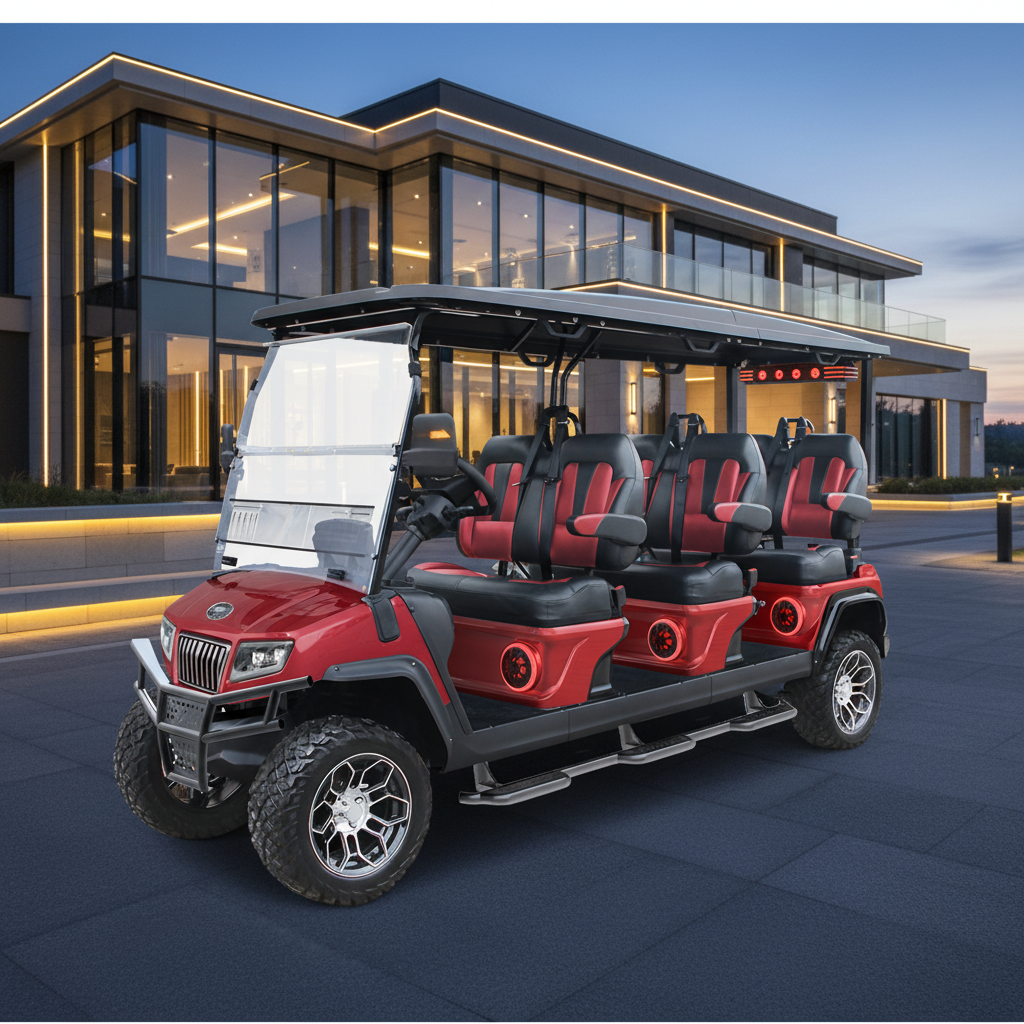HDK Maverick 6 Plus Premium Lithium Golf Cart 6 Seat Forward Layout for Commercial Fleet