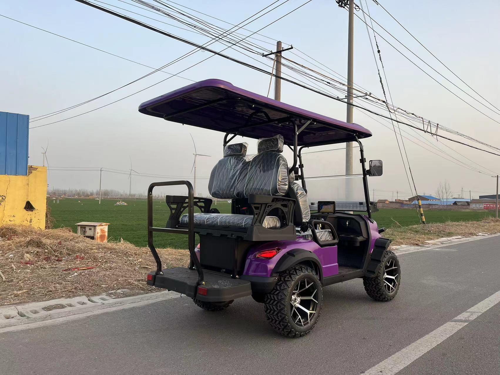 High Quality High Speed Purple Electric Golf Carts Sightseeing Car With Powerful Motor For Resort Hotel Scenic Area