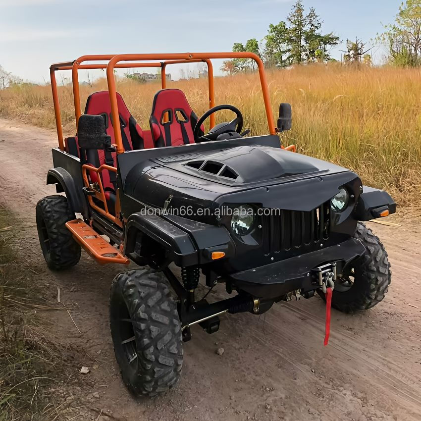 Available Cool Design 300CC Fuel-Powered Jeep 2WD/4WD Durable Off-Road Buggy Mini Cart For Farm And Mountain Trails