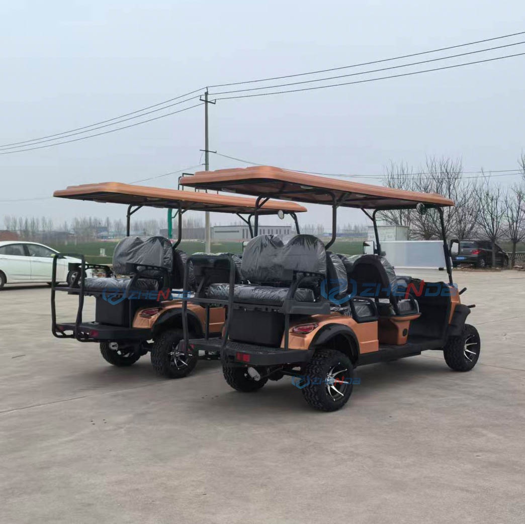 Hot-selling 4 Stroke Gasoline 6 Seater Off-Road Golf Cart with 30-50Km/h Speed &amp; 90km+ Range Newly Designed