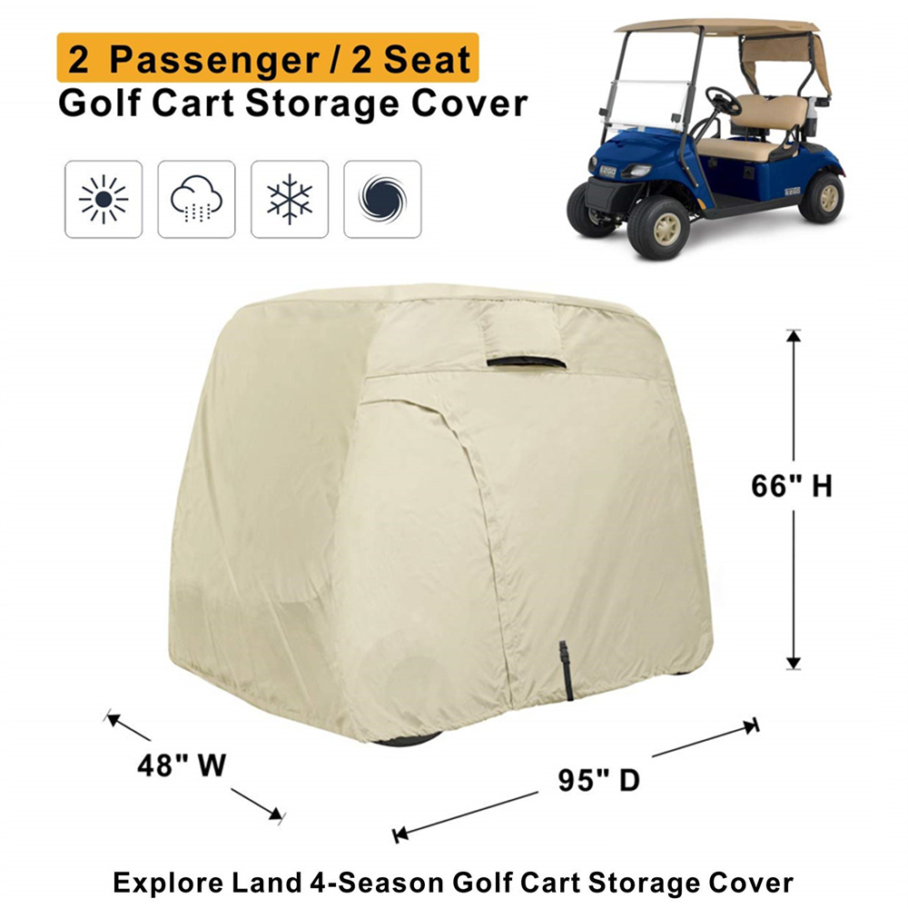 BEELAND 600D Waterproof Golf Cart Cover Universal Fits for Most Brand 2/4 /6 Passenger Golf Cart