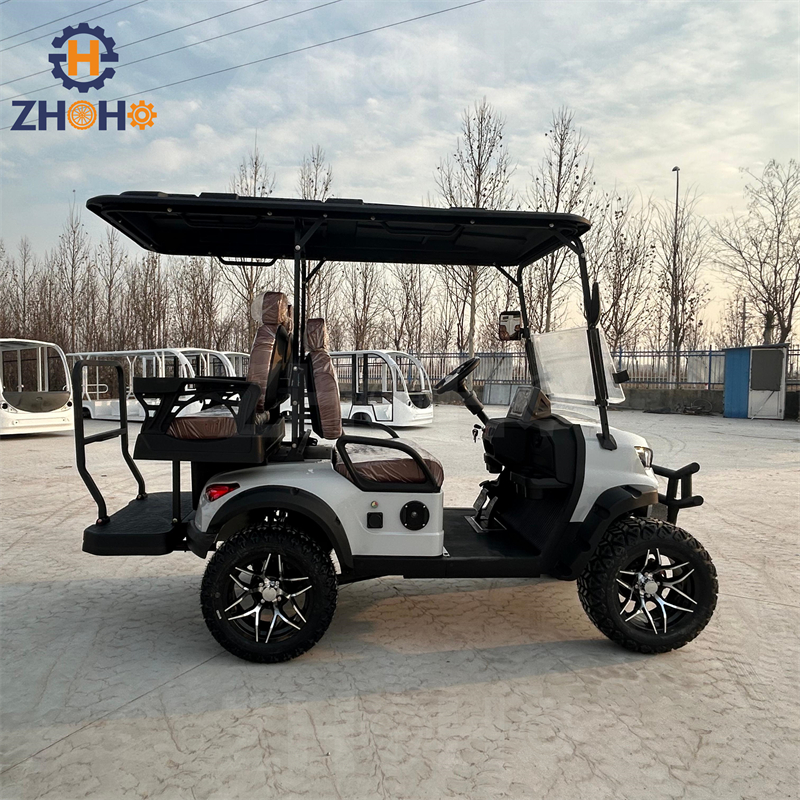 Luxury 4-seater Off-road 4x4 Electric Golf Cart Sightseeing Club Vehicle 72V Lithium Battery Solar-powered Golf Carts