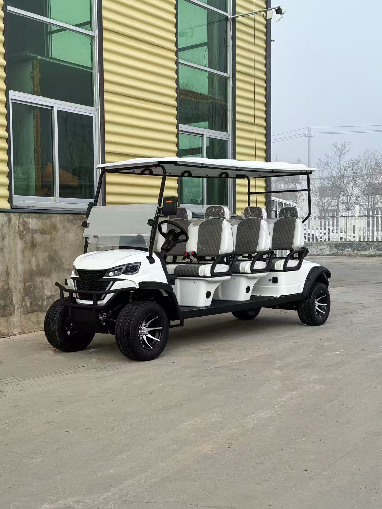 6 Seater Golf Cart Sightseeing Vehicle Factory Direct Sales Resort Reception Lithium Powered Utility Beach Rust