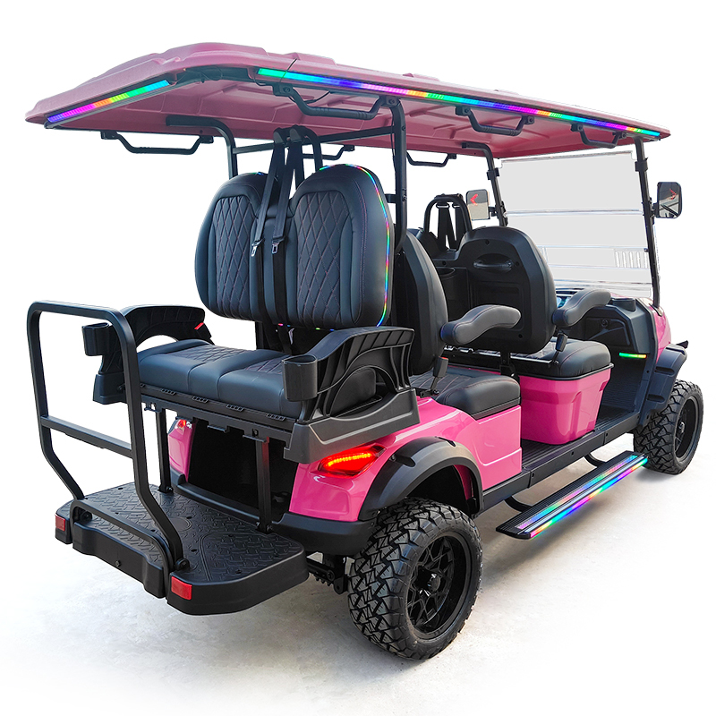 4+2-Seater Smart Display Screen Golf Cart Dual System Electric AC 5KW/6.3KW Motor 48V Lithium Battery Aluminium Frame 70-90km