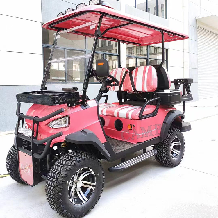 CAMP Pink 72v 5kw Electric Mobility Scooter Club Cars for Sale Lithium Commercial Off Road Luxury 4 Seats Golf Cart