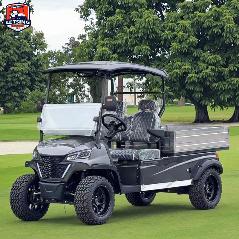 2-Seater Golf Buggy with Rear Cargo Bed Off-Road 4-Wheel Drive Golf Vehicle for Hunting &amp; Course Use Electric Fast Golf Cart