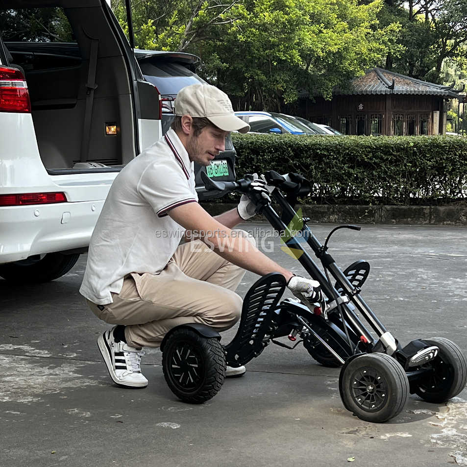 For 2026 4 Wheel Portable 2-in-1 Electric Golf Cart &amp; Scooter Smart Golf Buggy with Quick-Release Lithium Battery Aluminium