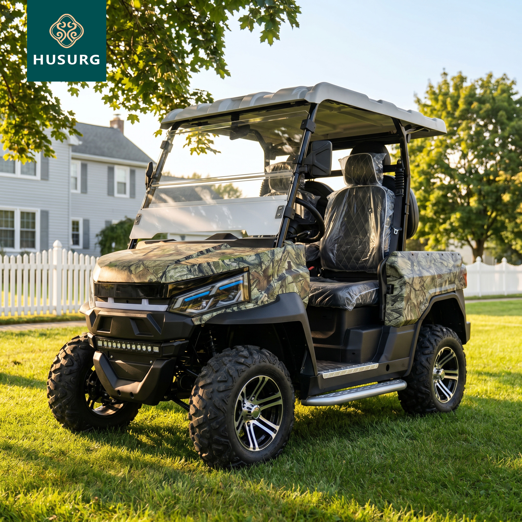 Luxury 6 Seater Electric Golf Cart 220V LED Lights For Aluminum Frame Classic Design Resort Hotel Use Dot EEC Buggy