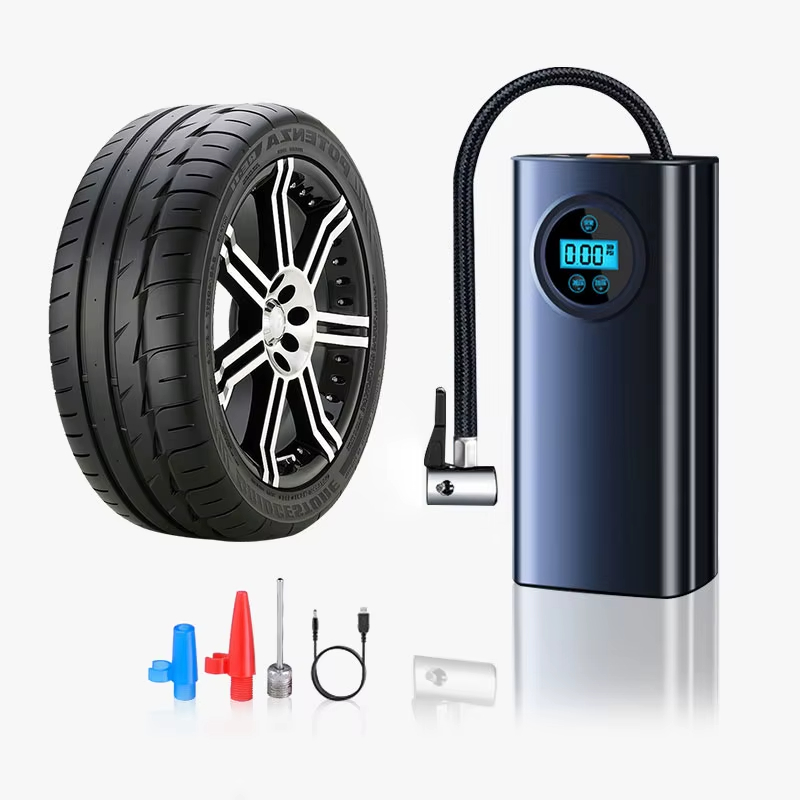 Portable 12V DC Plug-In Electric Car Air Pump 2000mAh Digital Tire Inflator With Tire Pressure Monitor Box Packing