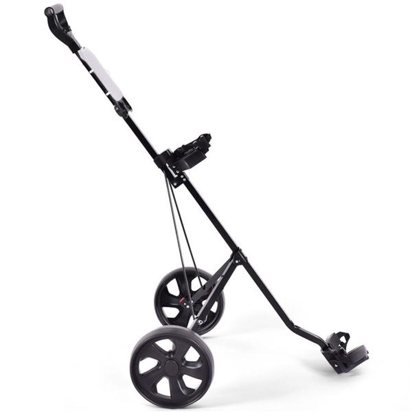 Lightweight 6lbs Golf Push Cart with Foldable Steel Frame and 9.5\" Ball Bearing Wheels