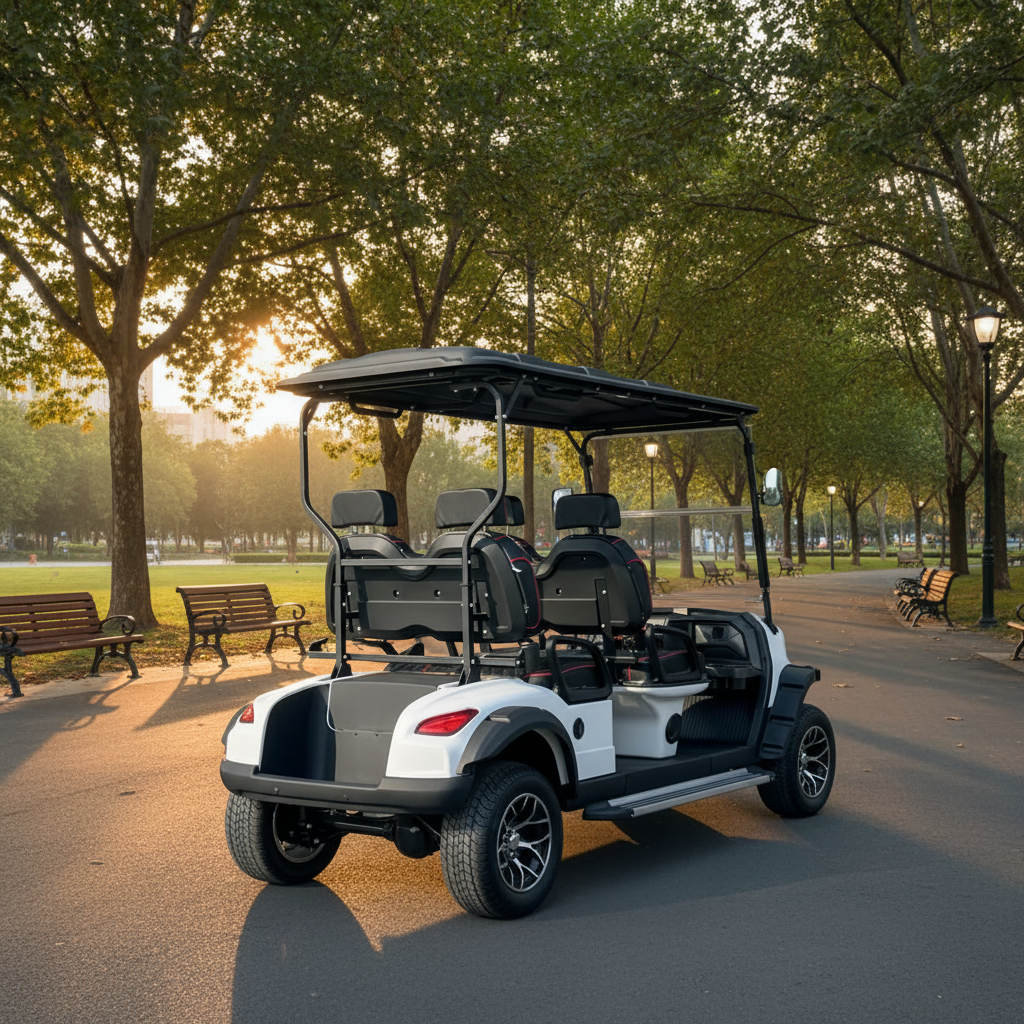 Competitive Price Customized 4 Seater Adults Street Legal Electric Cart Golf Buggy with Folding Backseat for Golf Course