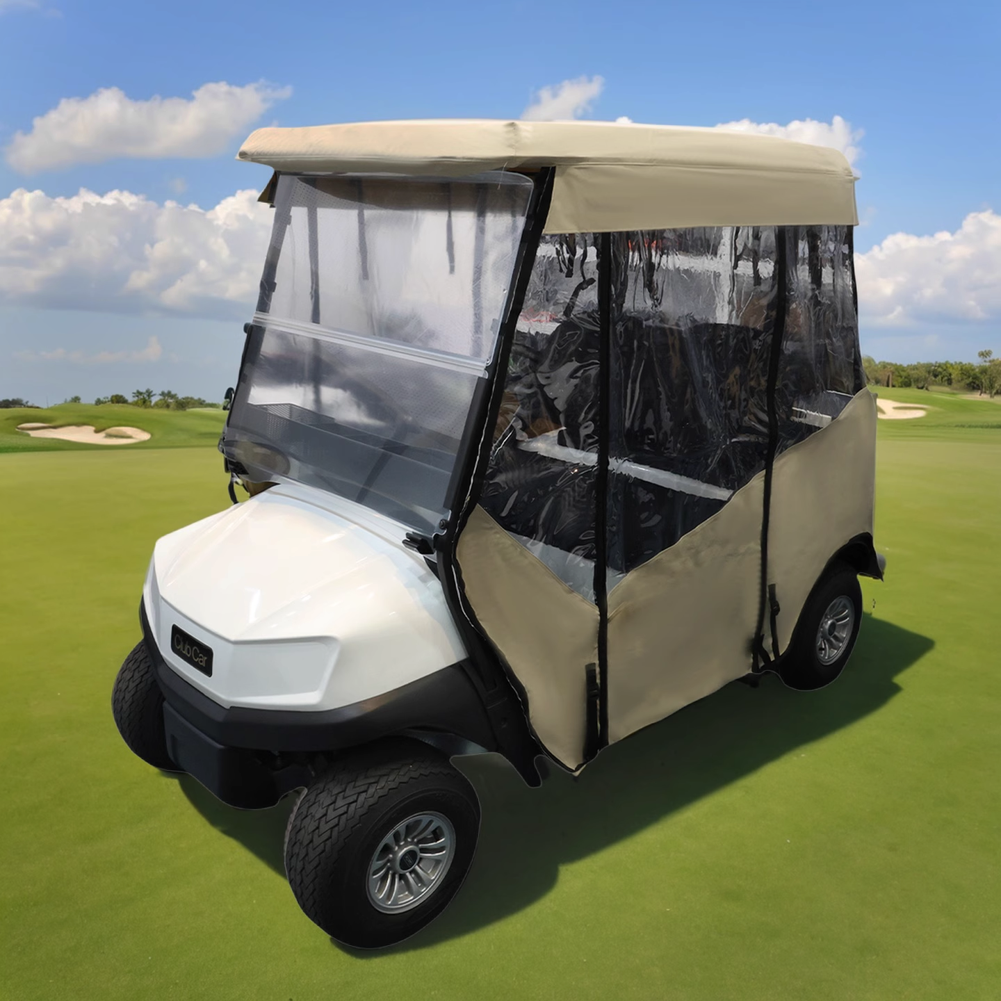 Golf Cart Club Cover In Canvas For 2 Passenger Club Car Precedent Onward &amp; Tempo Rain Cover GCC/CE Certification 70-90km Range